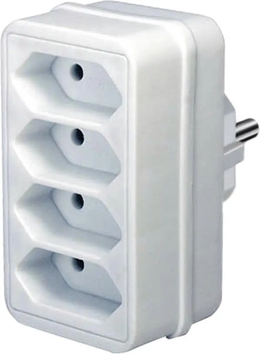 Brennenstuhl Geaarde Adapterstekker 4 - Wit
