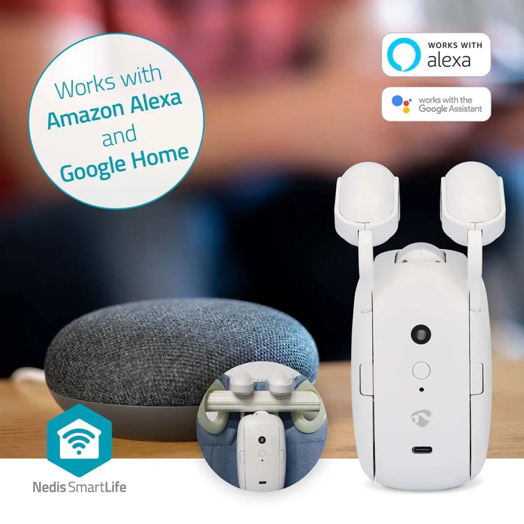 Nedis SmartLife Gordijnrobot – Stangrail – Bluetooth – 4000mAh – Wit