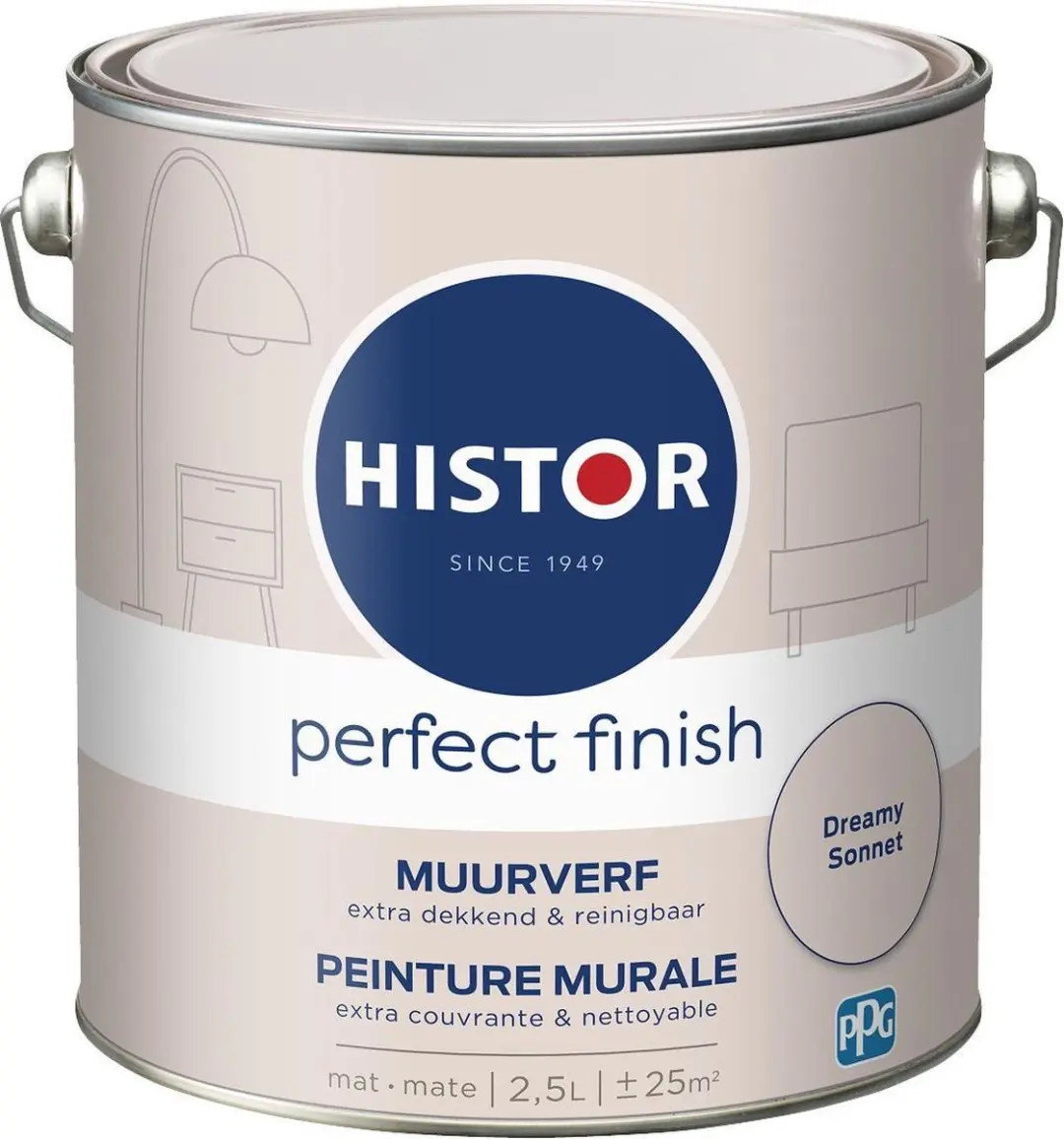 Histor Perfect Finish Muurverf Mat Dreamy Sonnet 2.5L