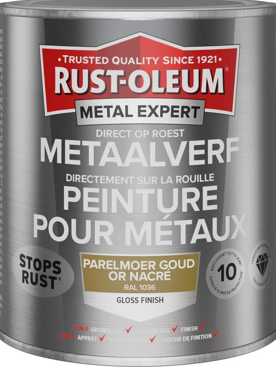 Rust-Oleum Metal Expert Direct Op Roest Metaalverf 250ml - RAL 1036 - Meerkleurig