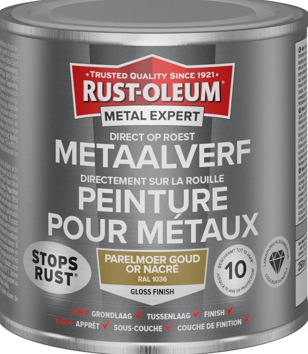 Rust-Oleum Metal Expert Direct Op Roest Metaalverf 250ml - RAL 1036 - Meerkleurig