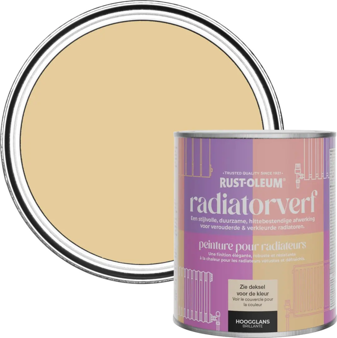 Rust-Oleum Geel Radiatorverf Hoogglans Zandstorm 750ml