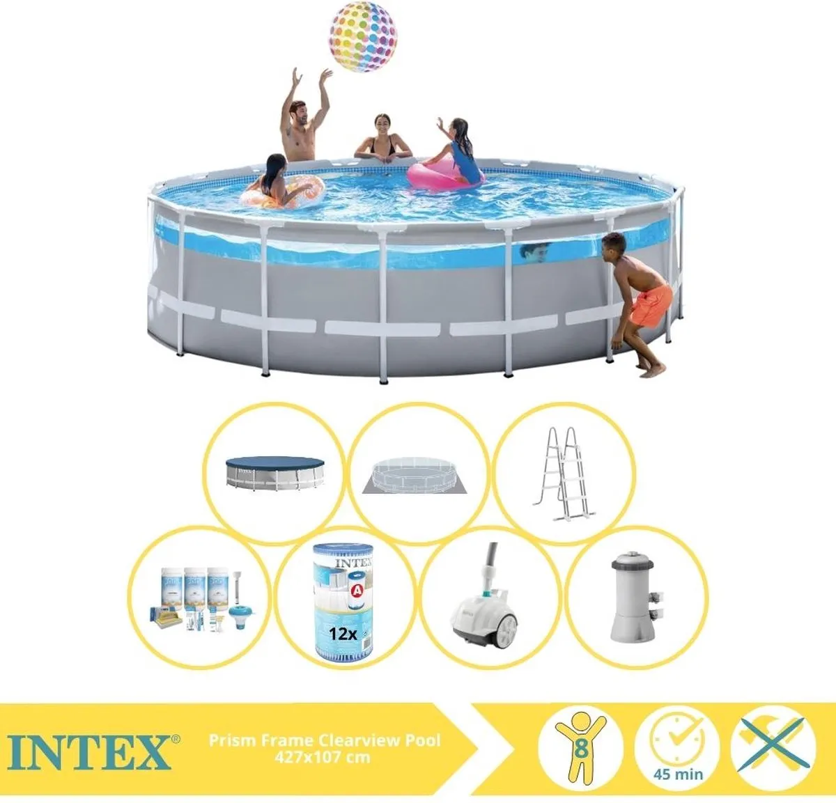 Intex Prism Frame 26720GN Opzetzwembad 427x107cm