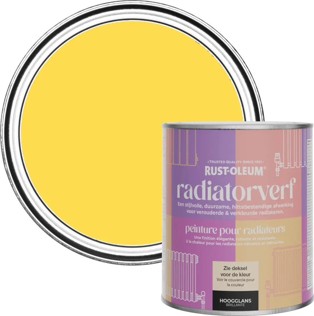 Rust-Oleum Geel Radiatorverf Hoogglans Citroensorbet 750ml