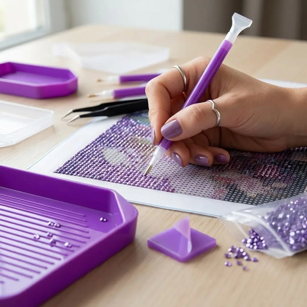 NUVEX Diamond Painting Pakket Paars - 29 Vakken