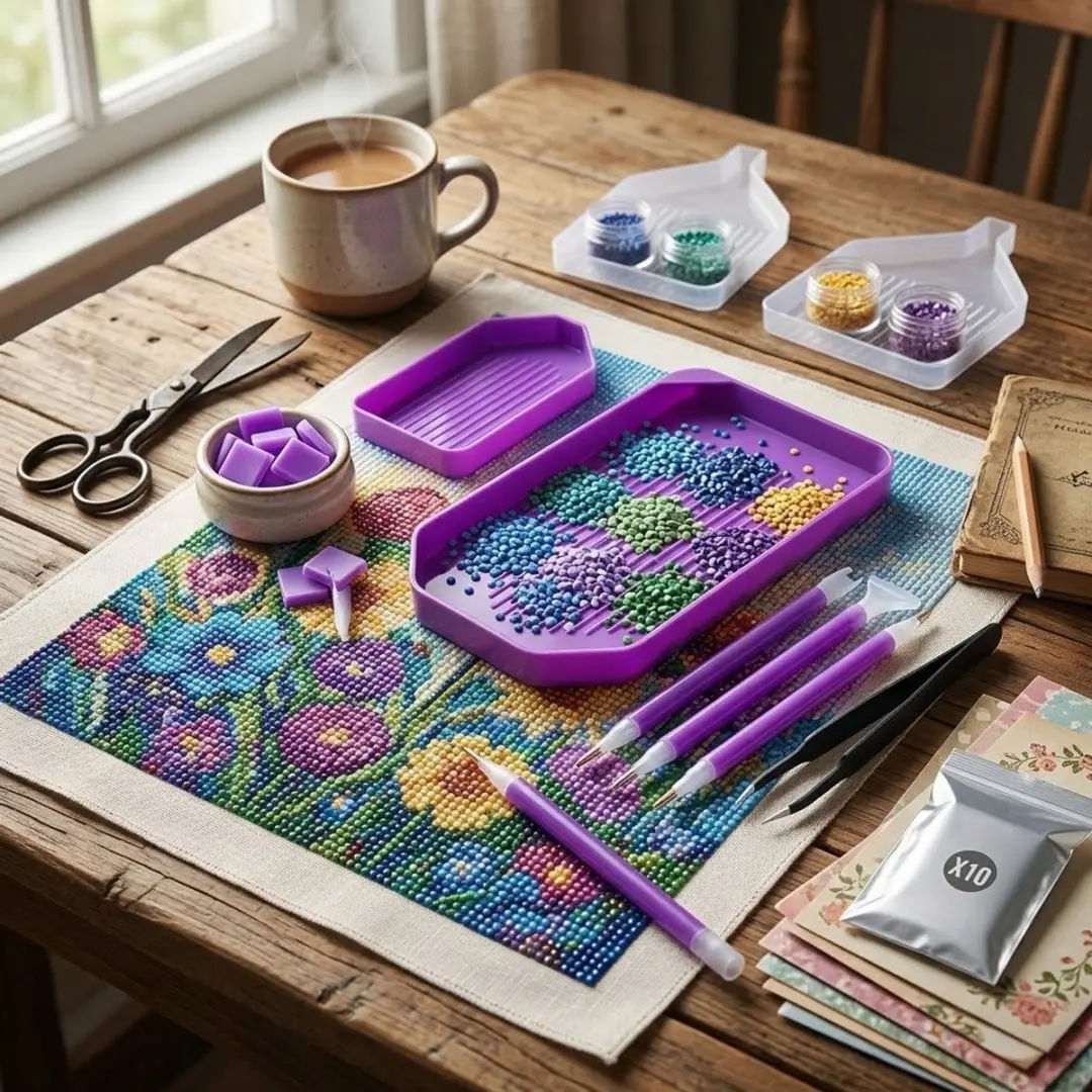 NUVEX Diamond Painting Pakket Paars - 29 Vakken