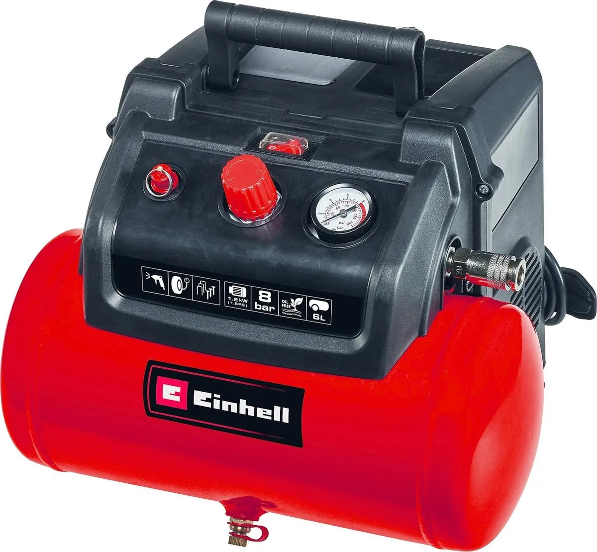 Einhell TC-AC 190/6/8 OF Compressor - 1200W - 8 bar - 6L - Olievrij