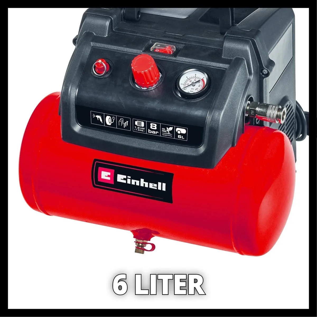 Einhell TC-AC 190/6/8 OF Compressor - 1200W - 8 bar - 6L - Olievrij