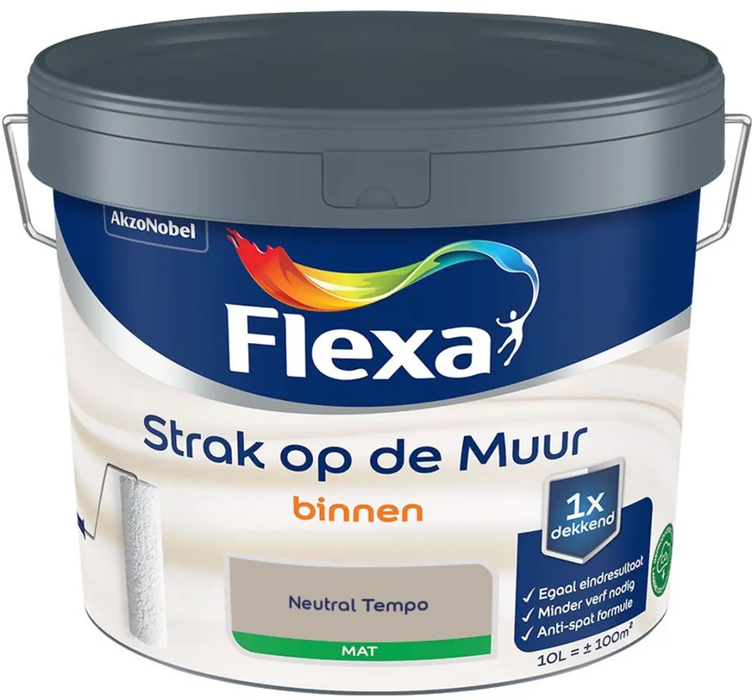 Flexa Strak Op De Muur Binnen Mat Neutral Tempo Mengverf 10L
