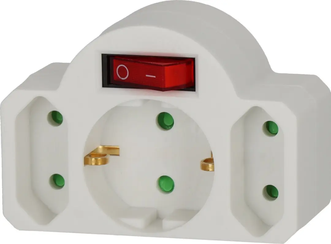 Brennenstuhl Adapterstekker 2x Euro + Veiligheidsstopcontact - Met schakelaar