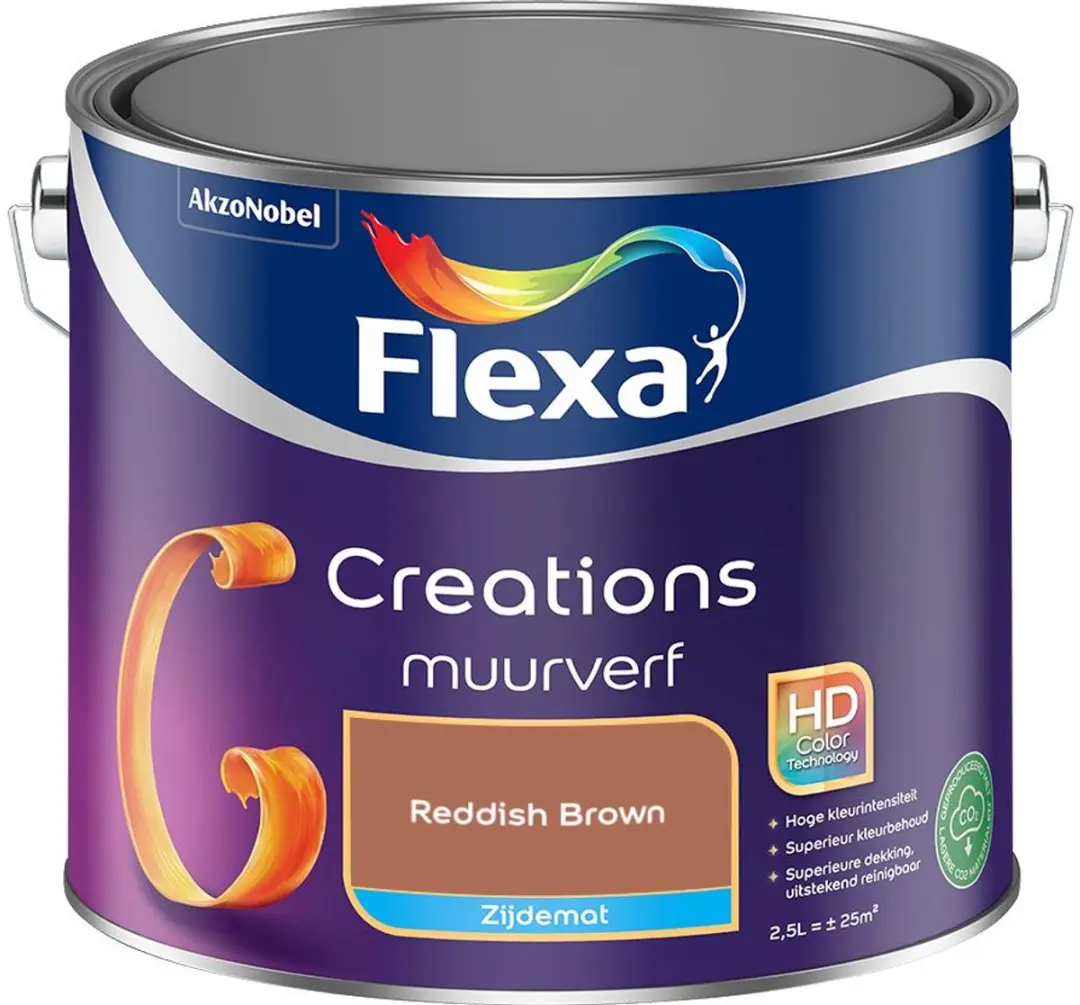 Flexa Creations Muurverf Zijdemat Reddish Brown 2,5L