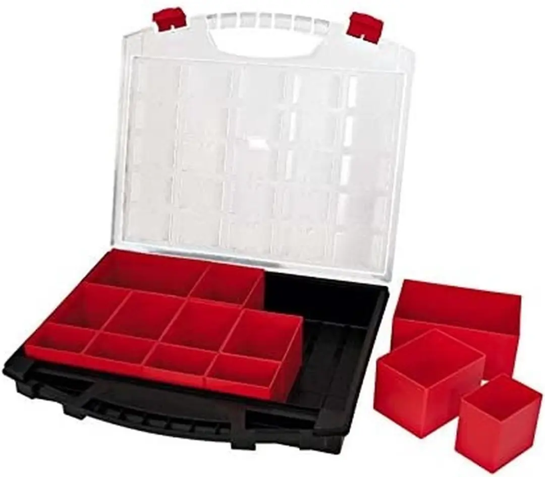 TAYG Sorteerdoos 430x370x85mm - 13 Bakjes - Rood/Zwart