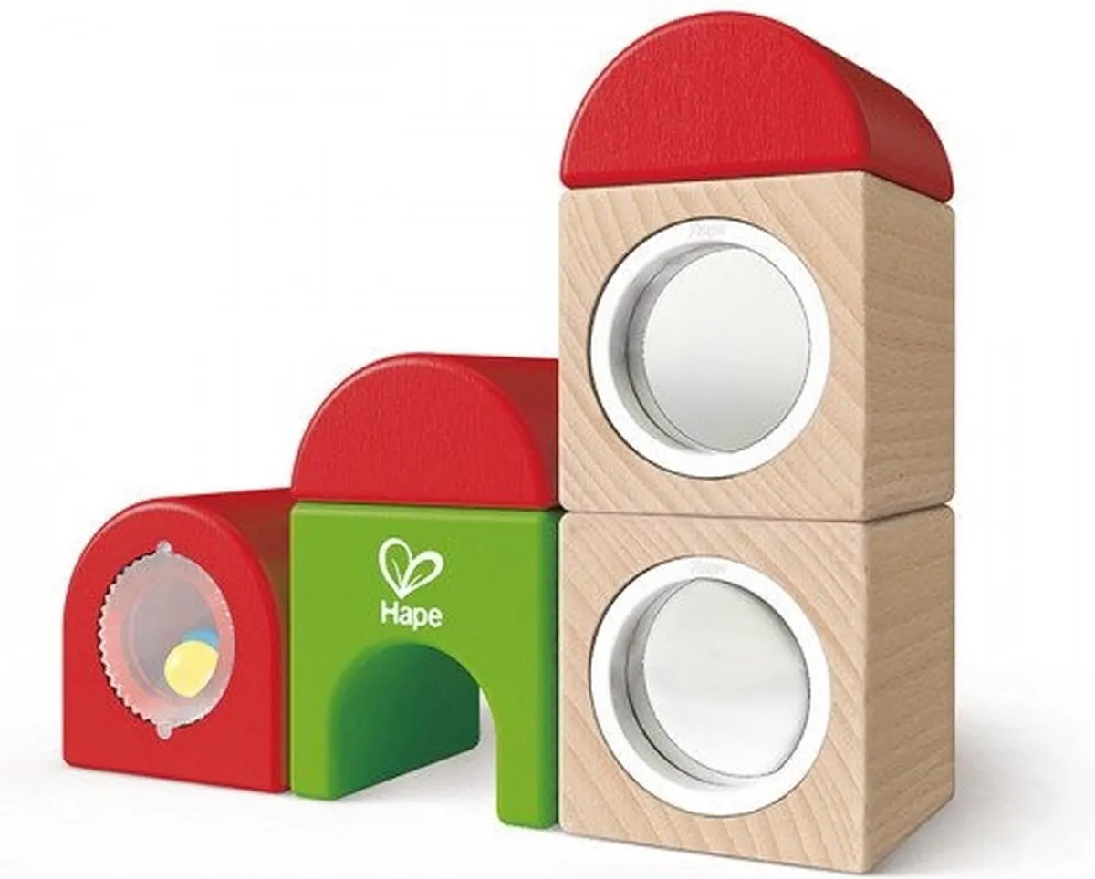 Hape Blokkenset Treinstation 7-delig - Multicolor - afbeelding 6 van 6