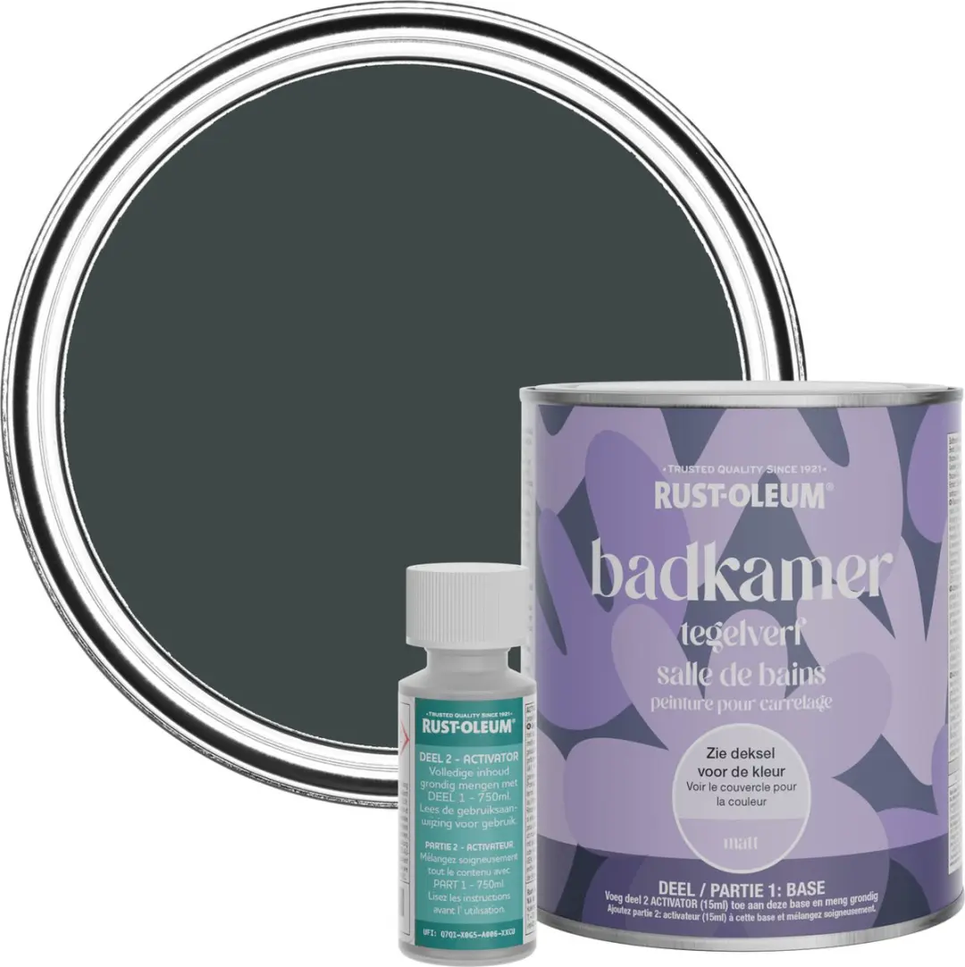 Rust-Oleum Badkamer Tegelverf Zwart Zand 750ml