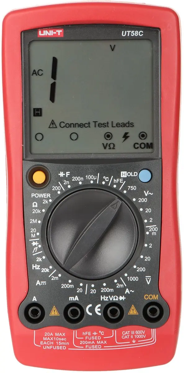 UNI-T UT-58C Multimeter - Diodetest - Rood