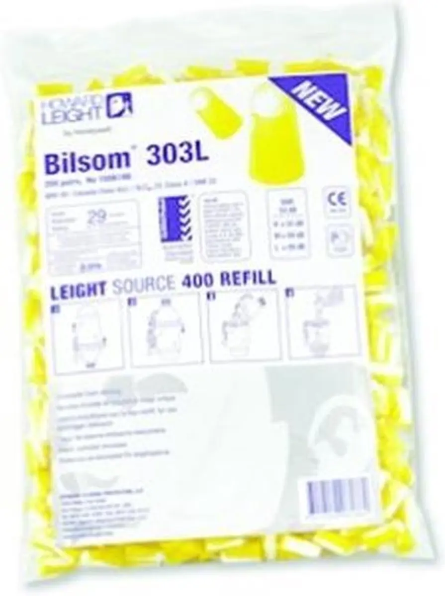 Honeywell Howard Leight Bilsom 303L Oordoppen Navulling - 200 Paar - Geel/Wit