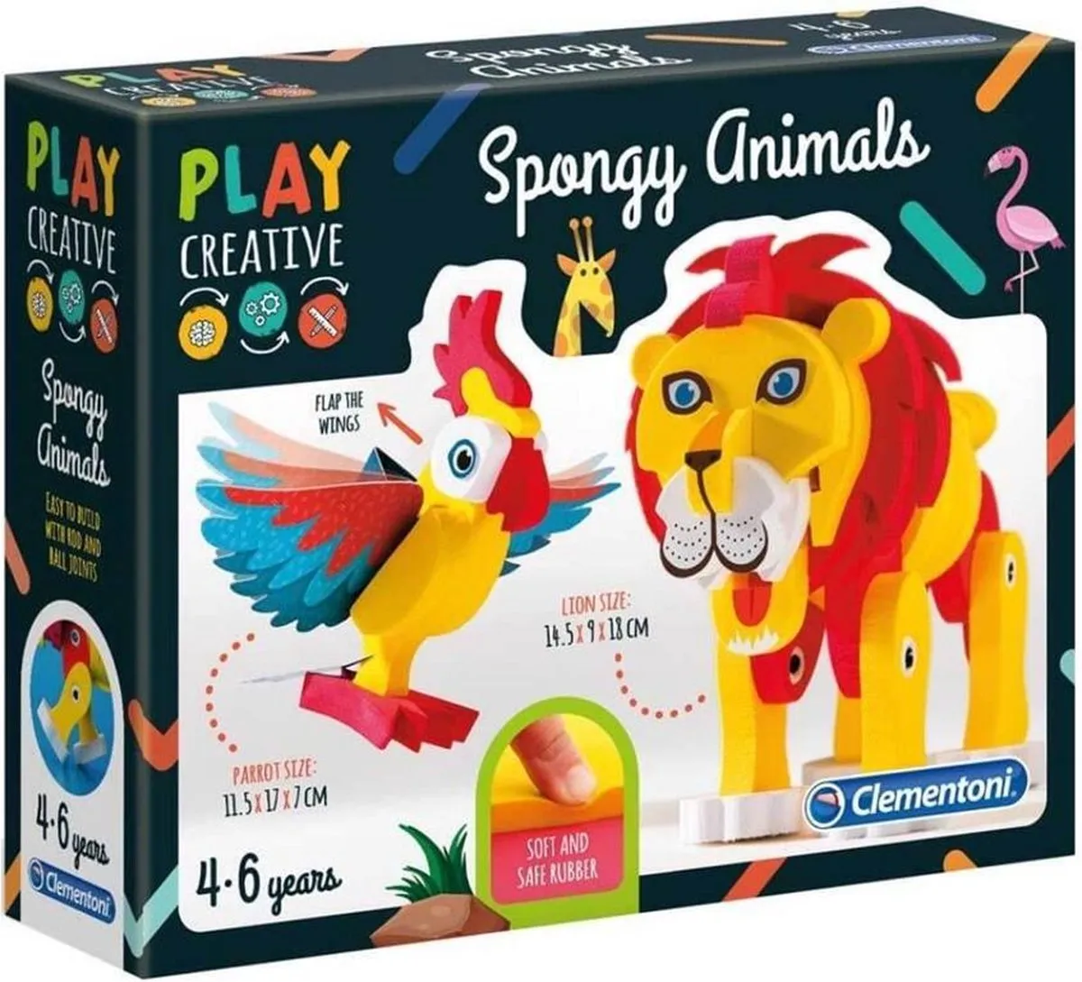 Clementoni Speel Creatief 3D Puzzel Leeuw & Papegaai