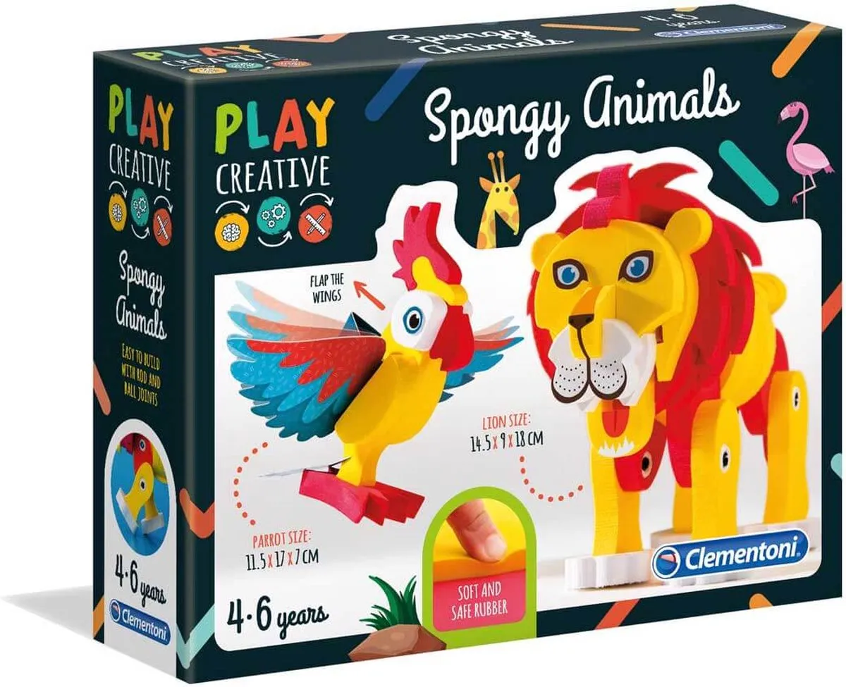 Clementoni Speel Creatief 3D Puzzel Leeuw & Papegaai - Multicolor