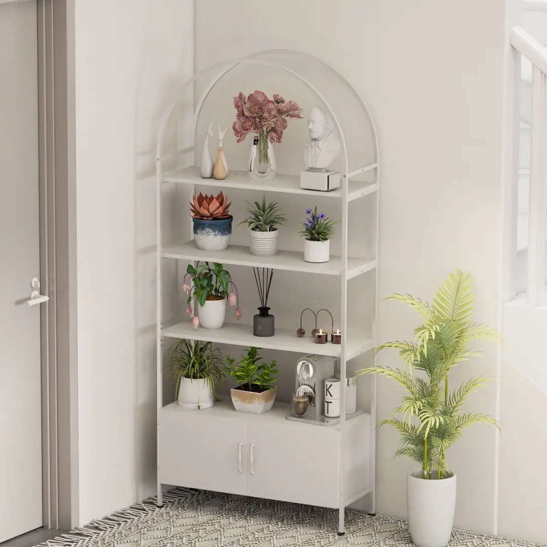 Homcom Opbergrek 80x30x187cm - 3 Planken - Wit