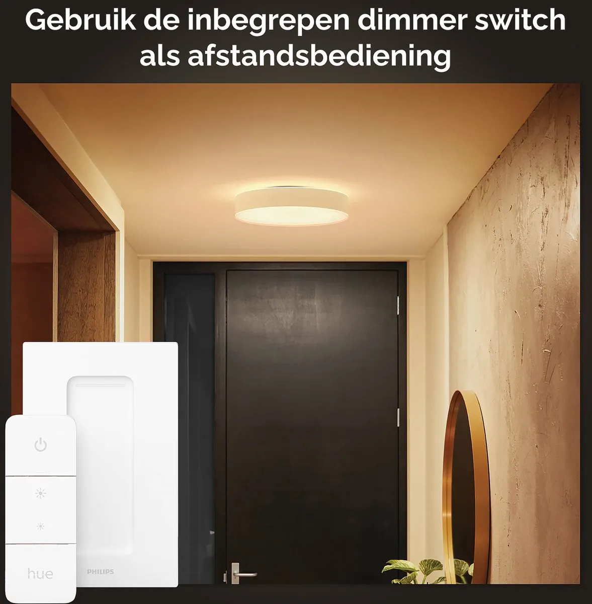 Philips Hue Enrave Plafondlamp 38cm - Wit - Incl. Dimschakelaar - afbeelding 6 van 6