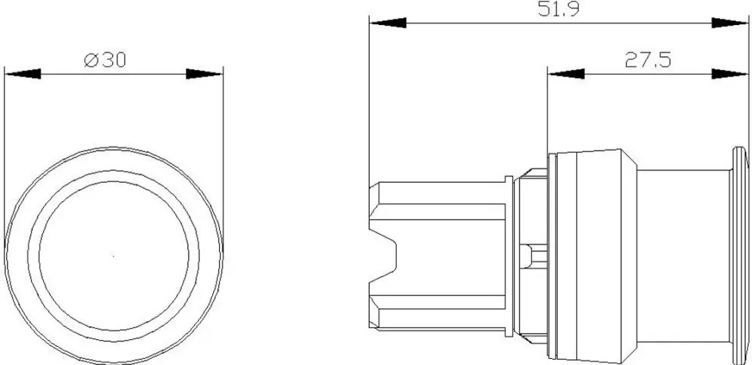Siemens 3SU10001AD100AA0 Paddenstoelknop - Zwart