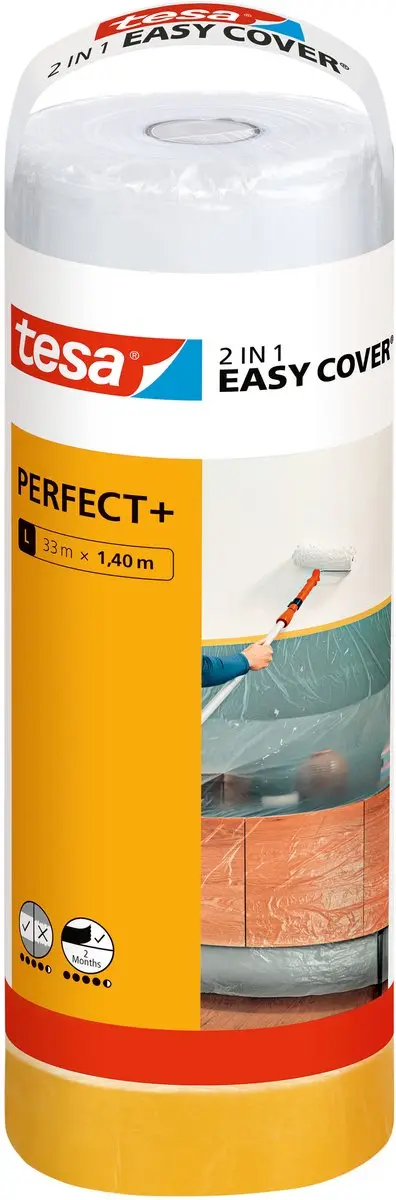 Tesa Easy Cover Perfect+ Navulling Schildersfolie 33m x 1,40m