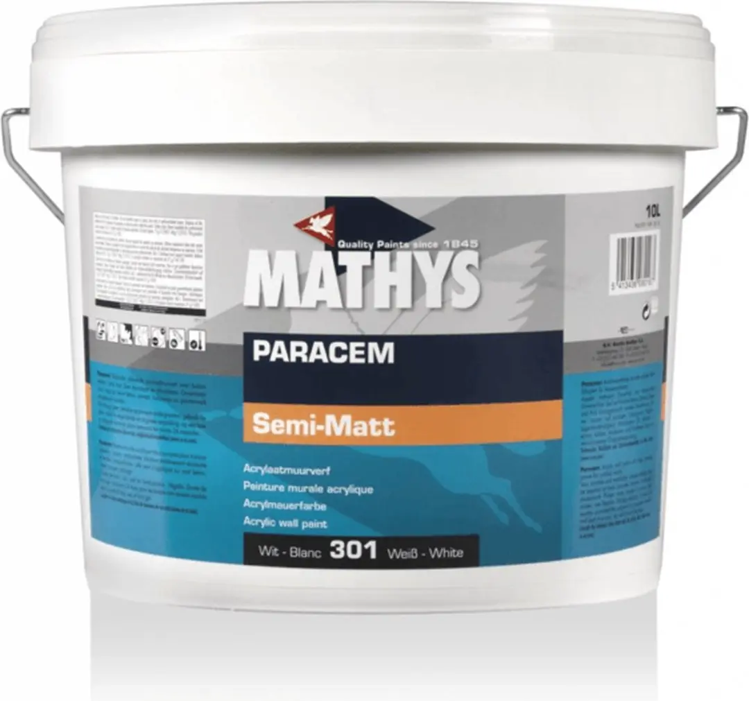 Mathys Paracem Semi-Matt Wit - 0.75L - Betonverf