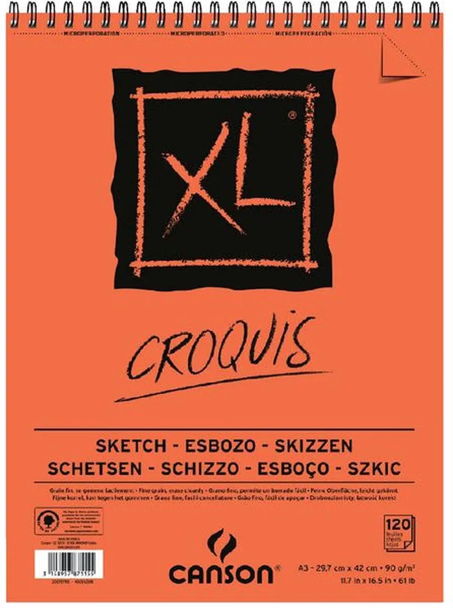 Canson XL Sketch Schetspapier 90g A3 - 5 Stuks