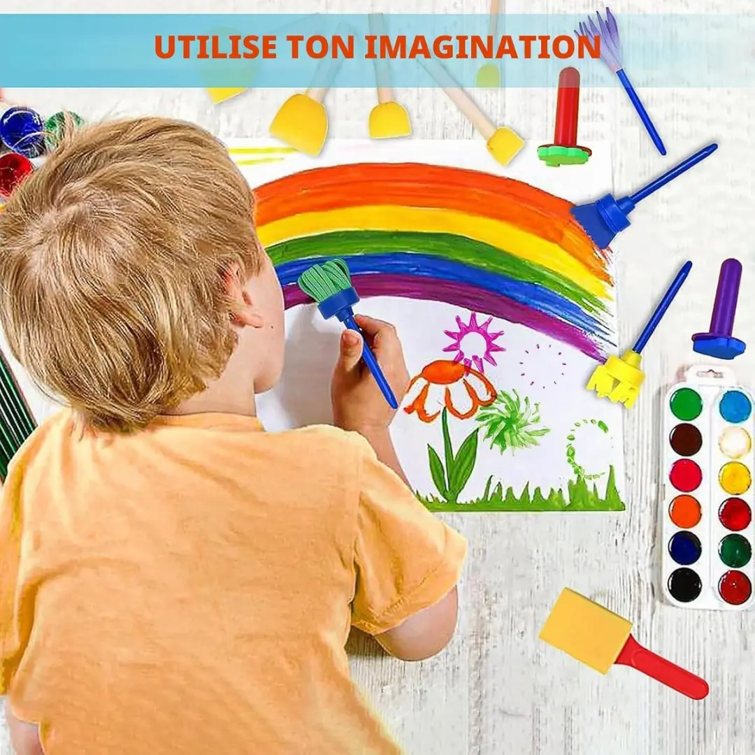 ECTEATOY Schilderspons & Stempelset 30-delig - Creatief Knutselset