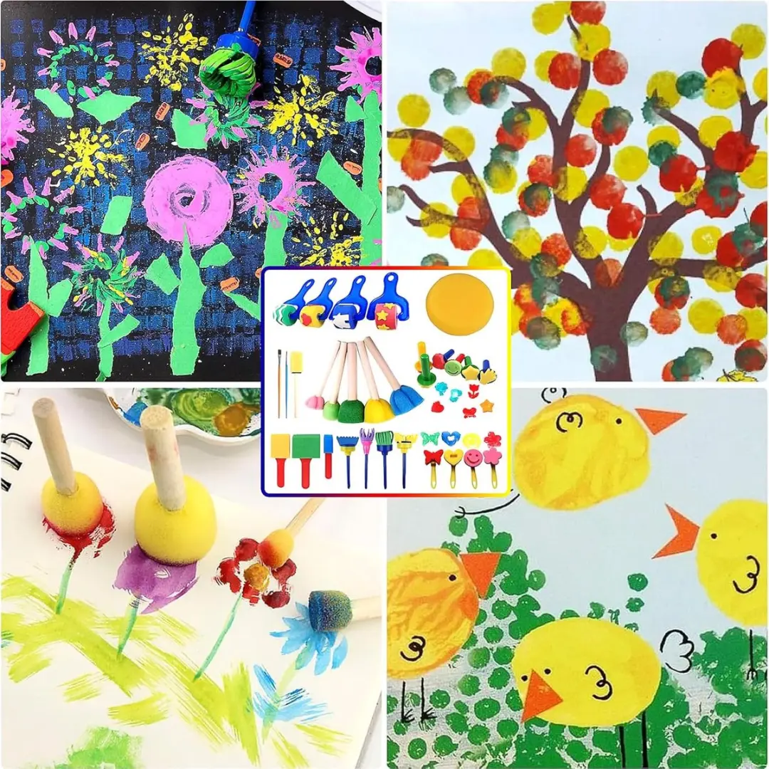 ECTEATOY Schilderspons & Stempelset 30-delig - Creatief Knutselset