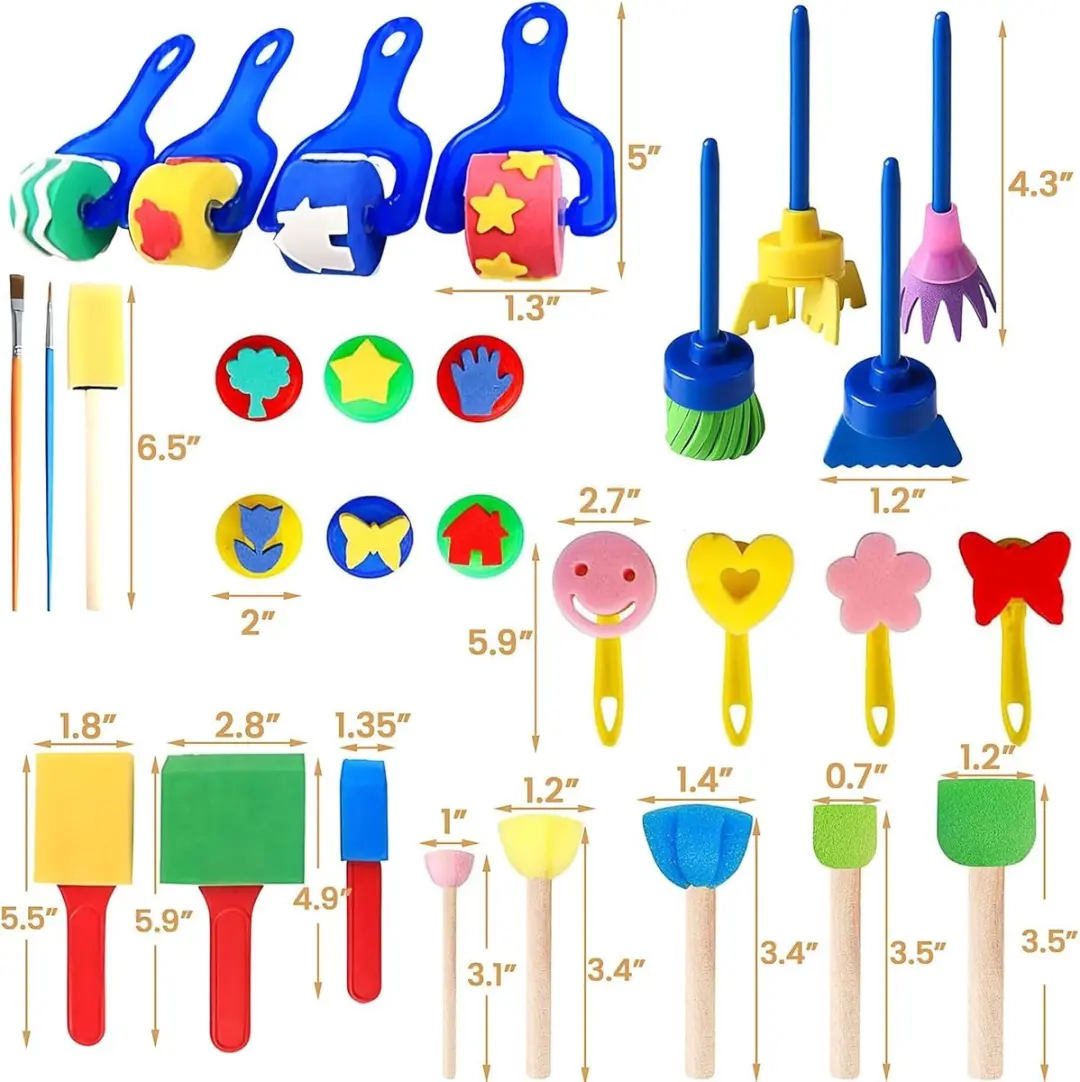 ECTEATOY Schilderspons & Stempelset 30-delig - Creatief Knutselset