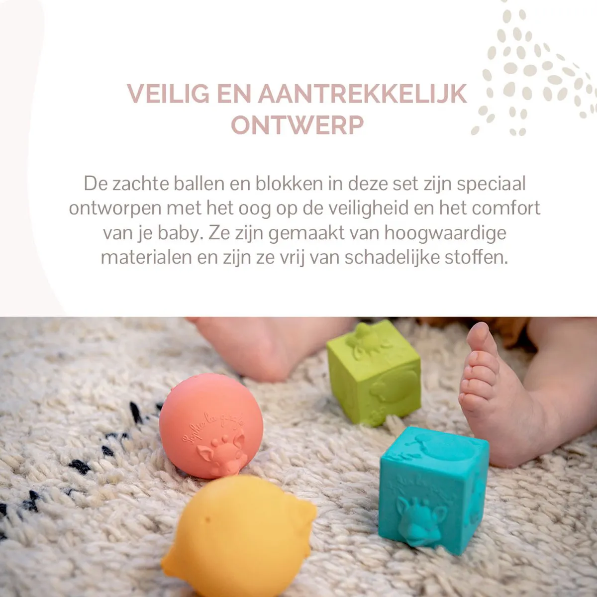 Sophie de Giraf So'Pure Speelset - Blokken & Ballen - 4 Stuks - Meerkleurig