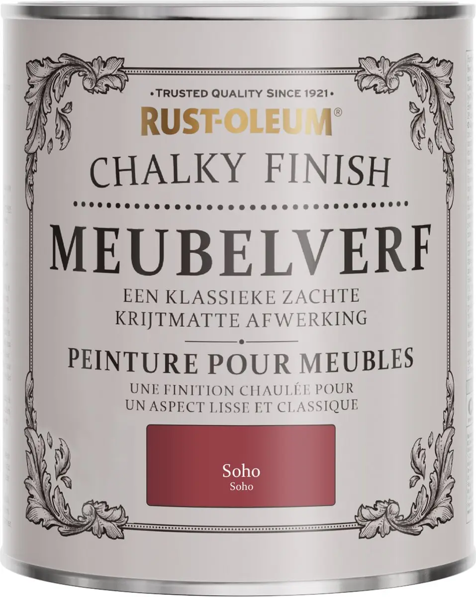 Rust-Oleum Rood Chalky Finish Meubelverf Soho 750ml