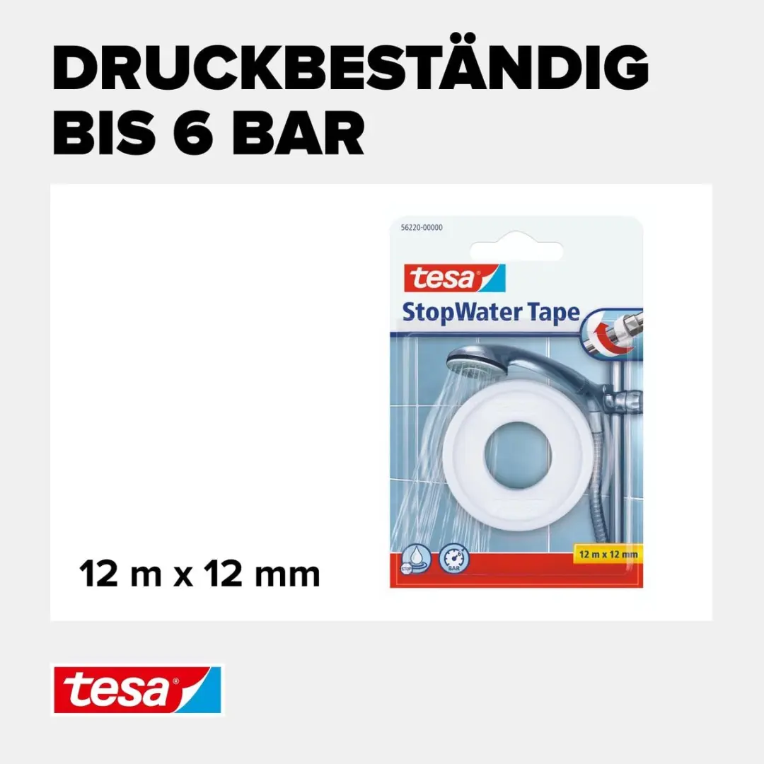 Tesa StopWater Tape Wit 12m x 12mm