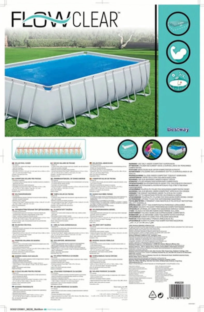 Bestway Flowclear Solarzwembadhoes 703x336cm - Blauw - afbeelding 6 van 6