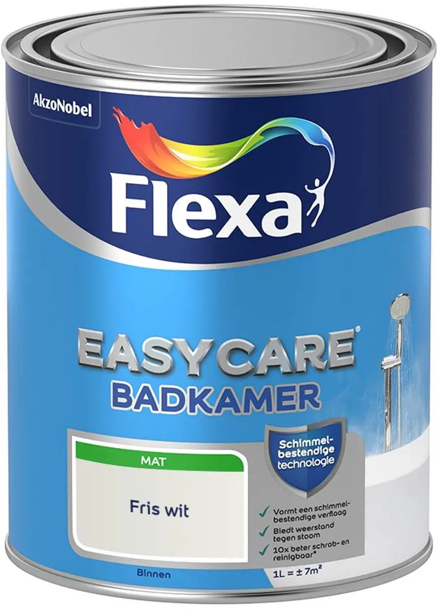 Flexa Easycare Badkamer Mengverf 1L - Fris Wit RAL 9016