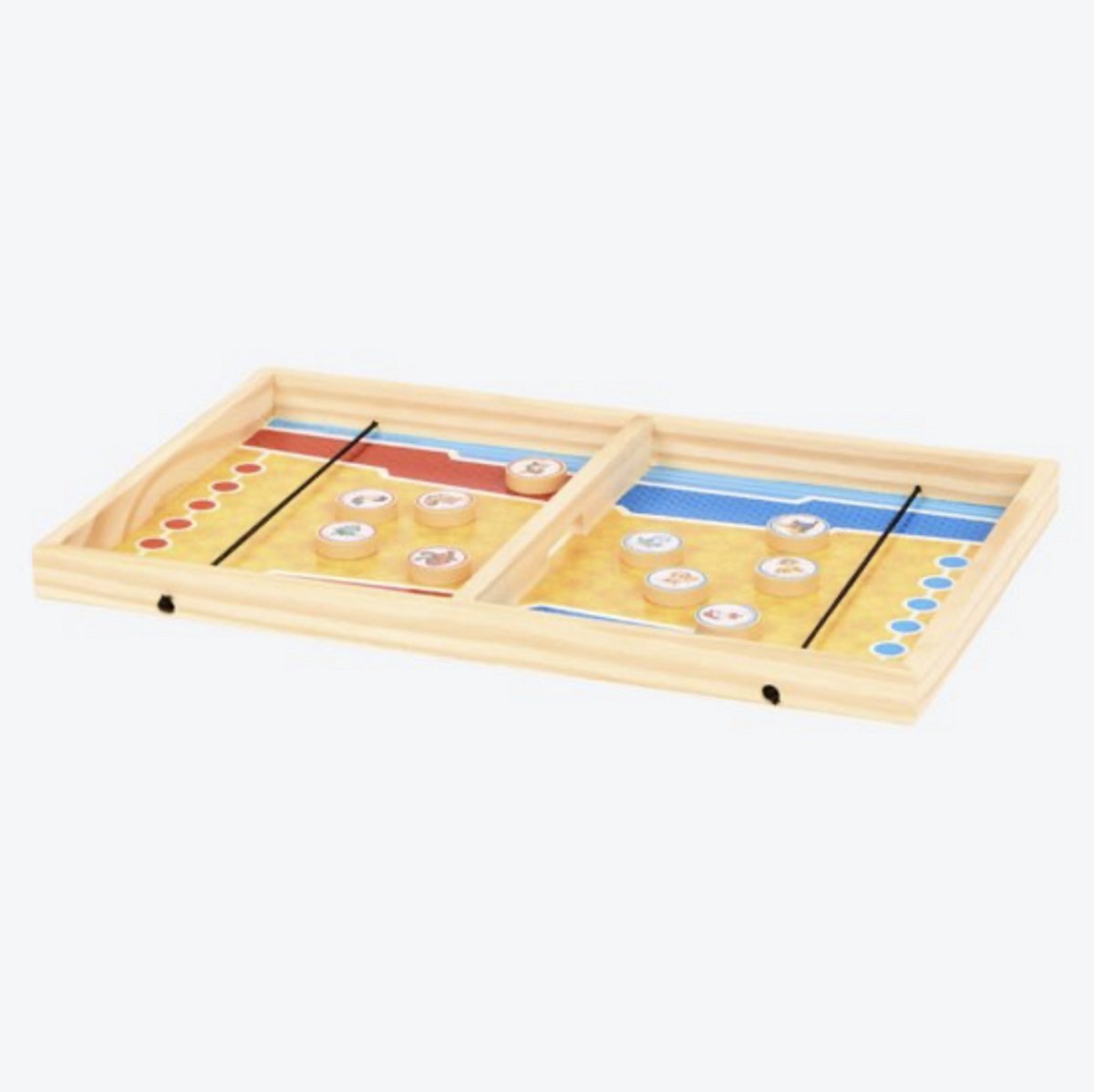 Paw Patrol Houten Spel - Tafel Hockey / Tafel Voetbal - Hoge Kwaliteit - Puck Shooting Game - Speed Shuffle / Sjoelen - Sjoel Spel - Familiespel - Peuters & Kleuters - Slingpuck Game - Slingershot - Hockeyspel Hout - 35x22 CM - Bordspel