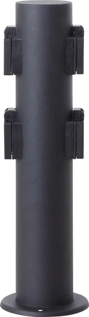 Brilliant Doddy Buitenpaal IP44 - 4 Stopcontacten - Zwart