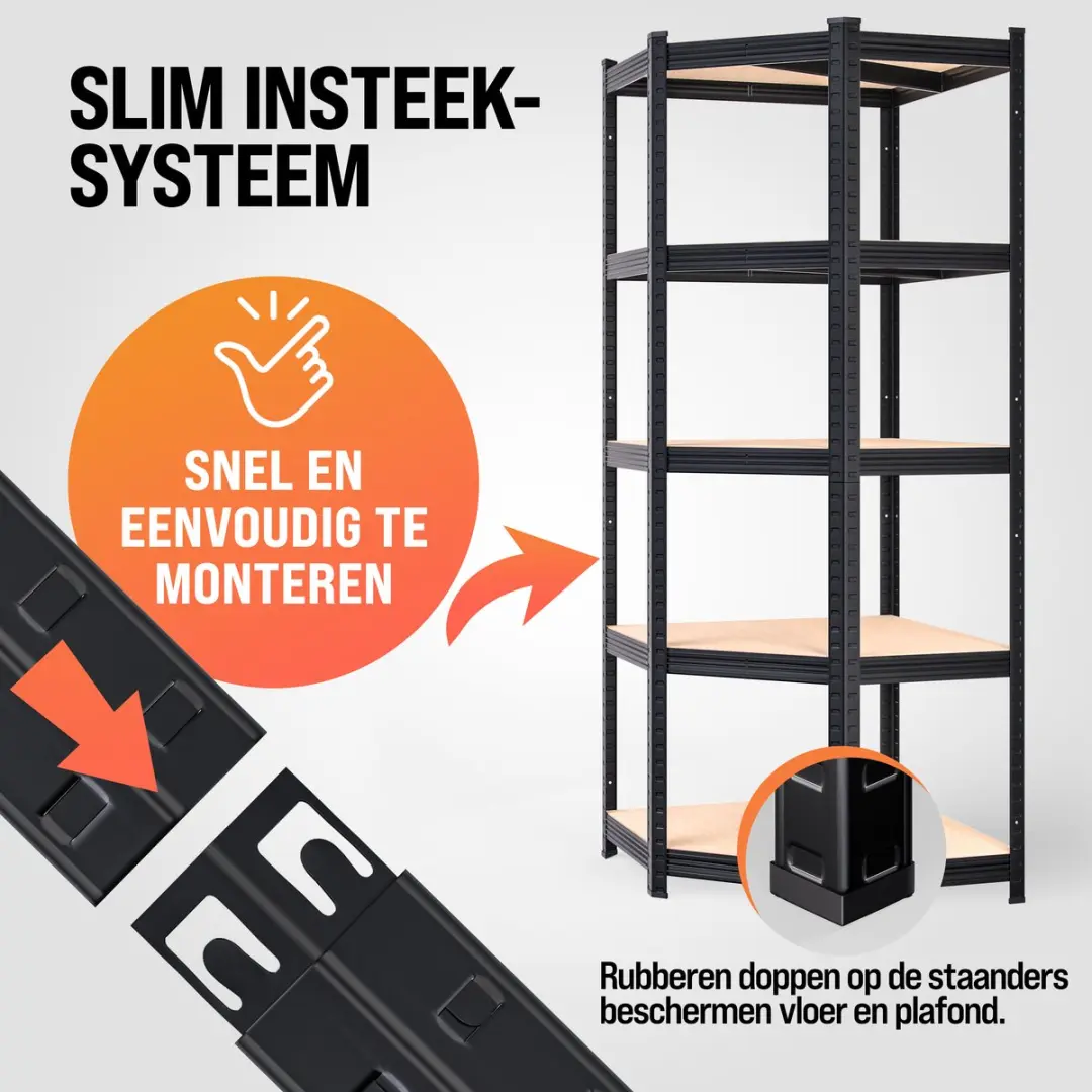 Monzana Stellingkast Set 3x Hoek 190x90x40cm - Zwart