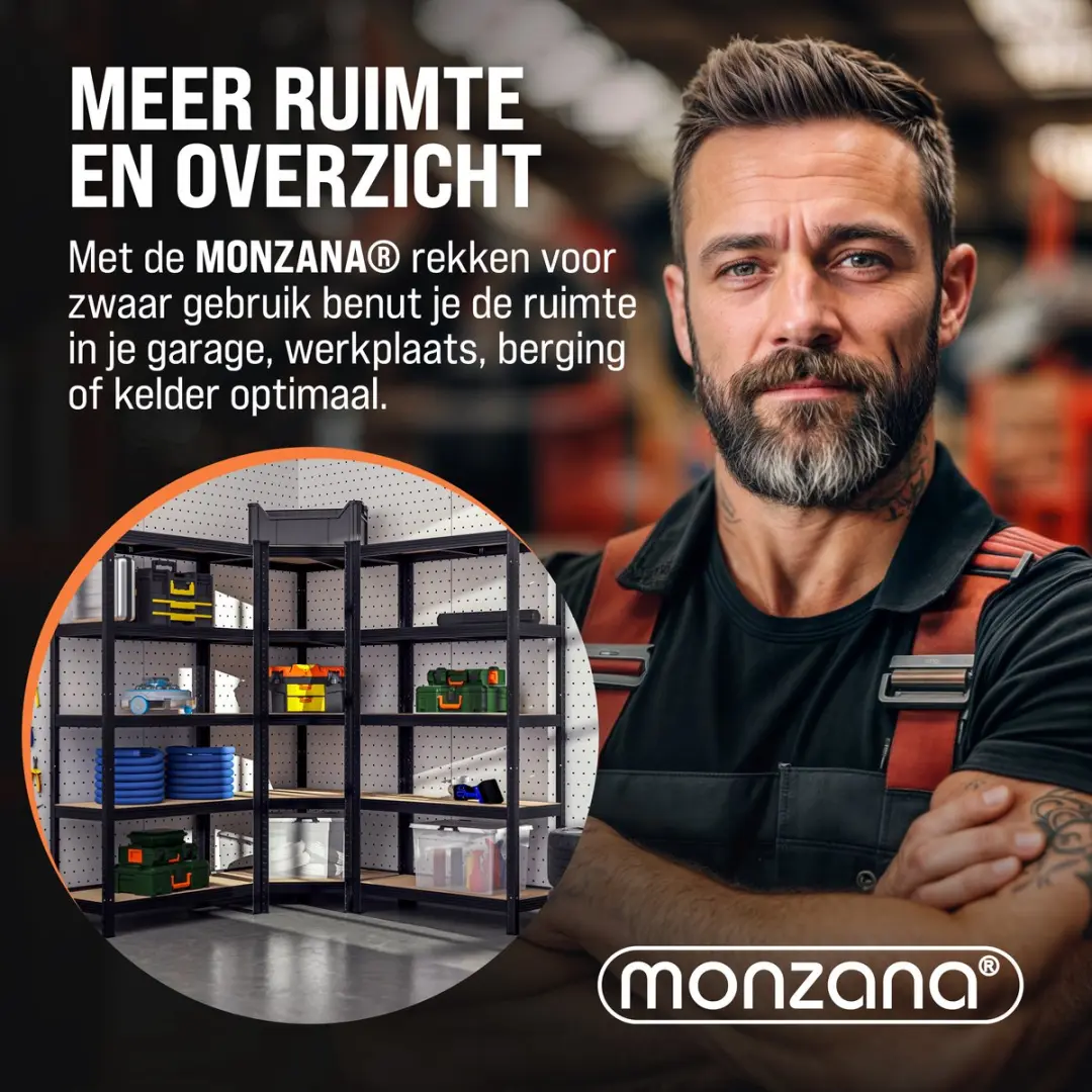 Monzana Stellingkast Set 3x Hoek 190x90x40cm - Zwart
