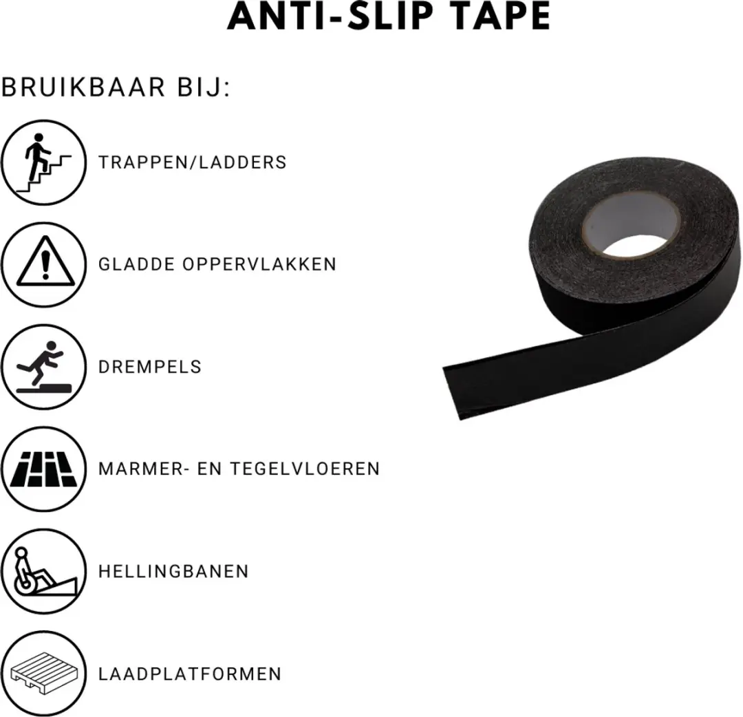 TETRA Tools Antislip Tape 50mm x 25m - Zwart