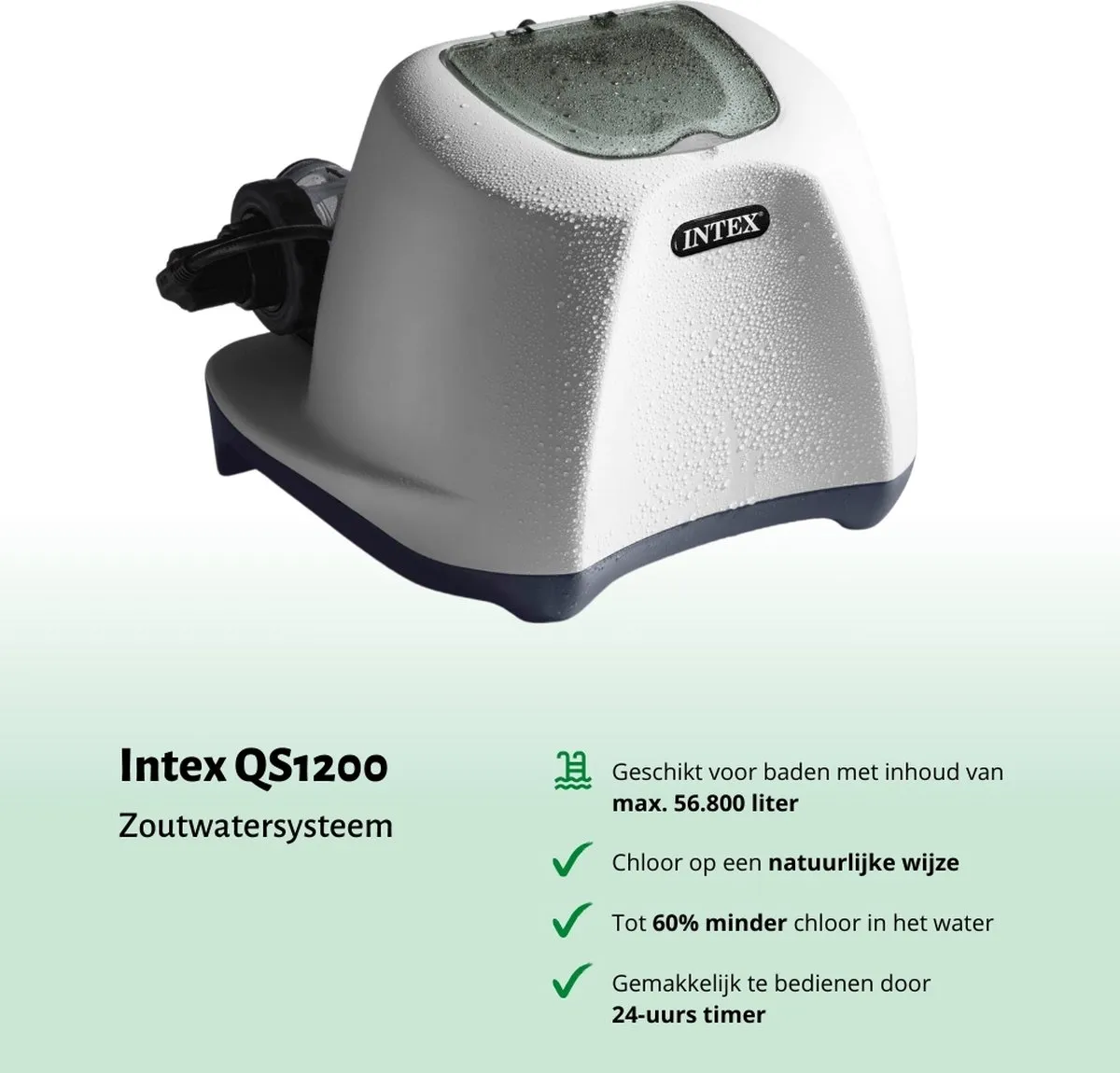 Intex QS1200 Zoutwatersysteem 56.800L - 32mm - Wit