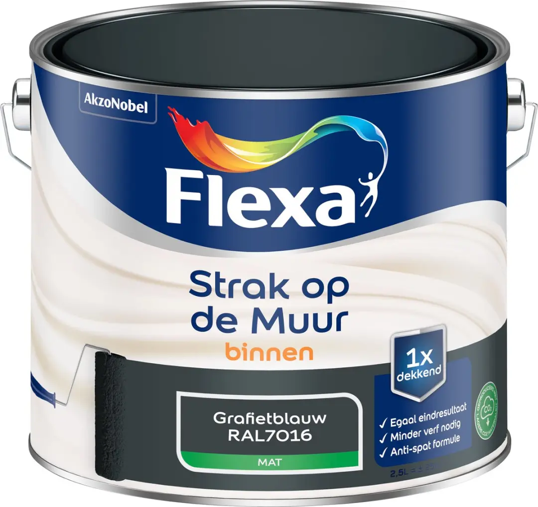 Flexa Strak Op De Muur Binnenmat Grafietblauw 2,5L