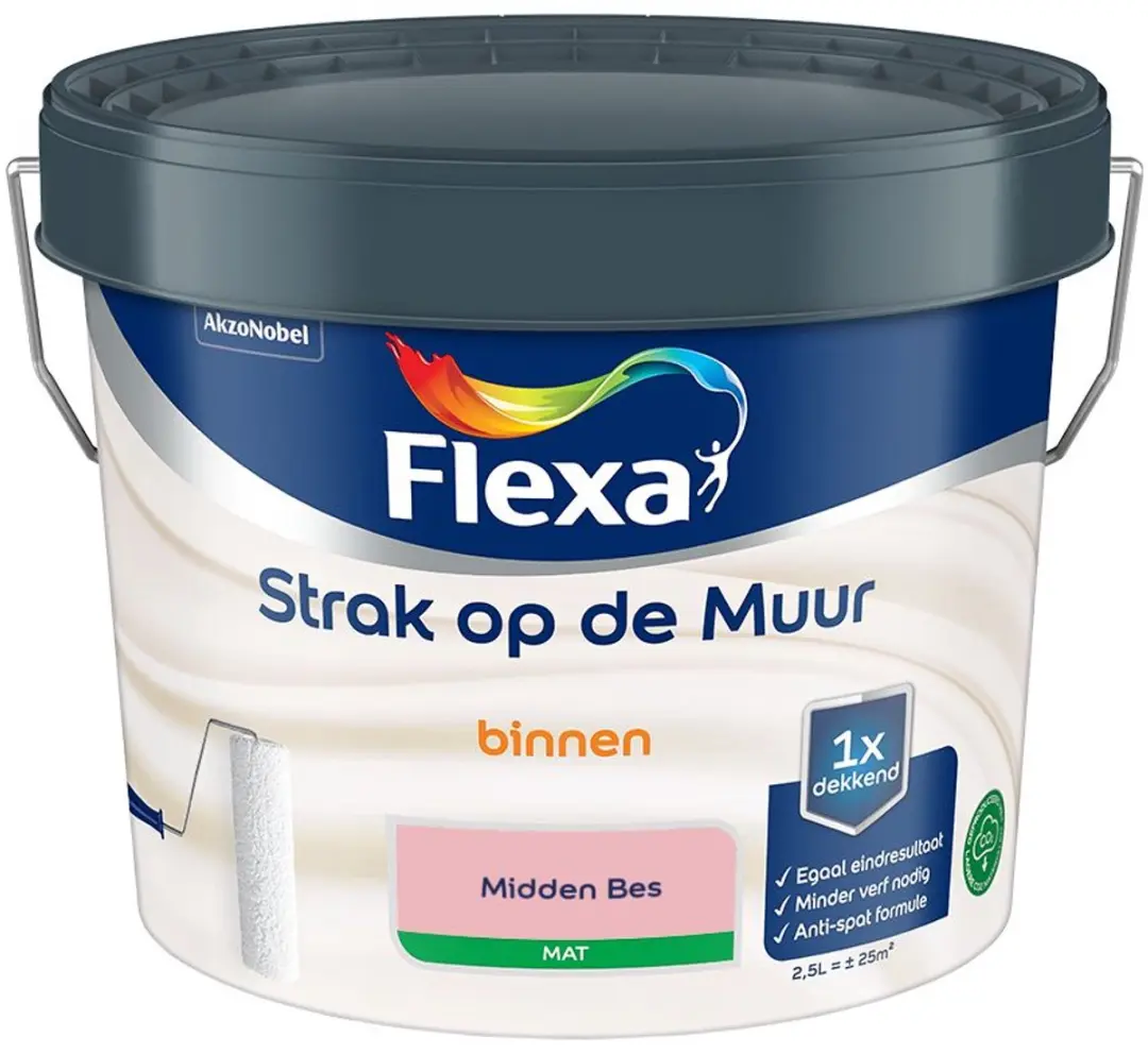 Flexa Strak Op De Muur Binnen Mat Midden Bes Mengverf 2,5L