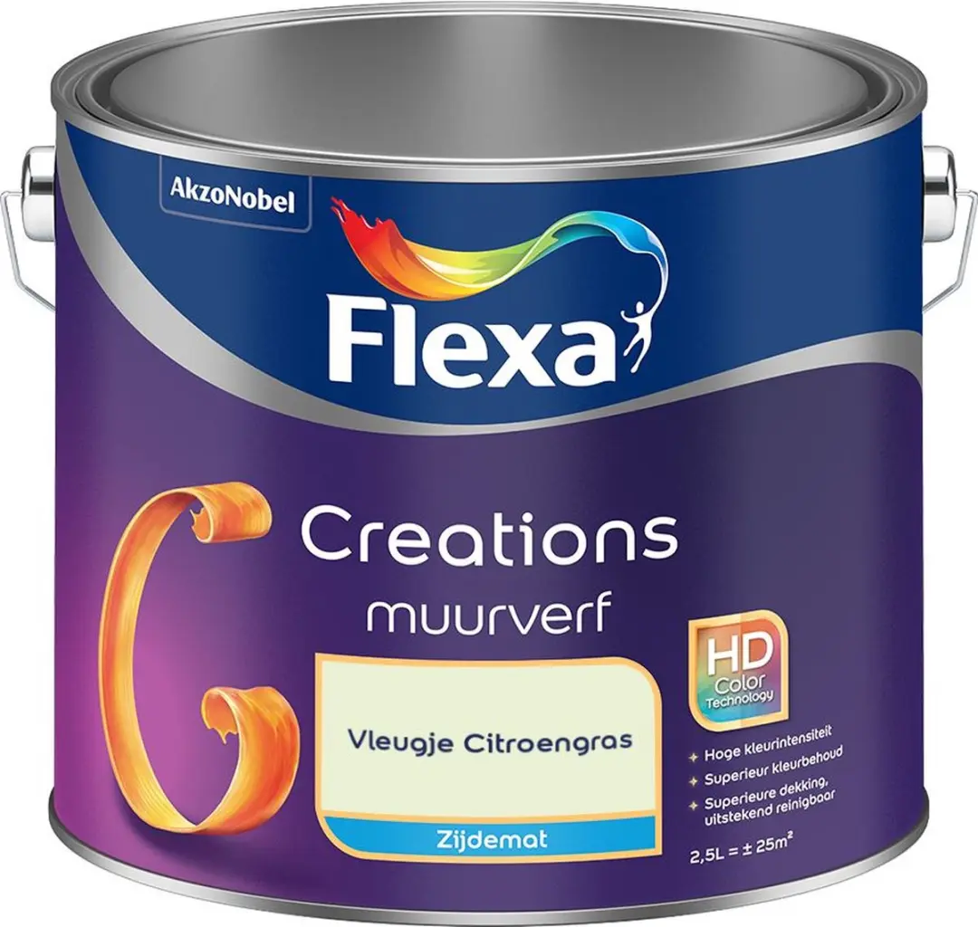 Flexa Creations Muurverf Zijdemat Vleugje Citroengras 2,5L