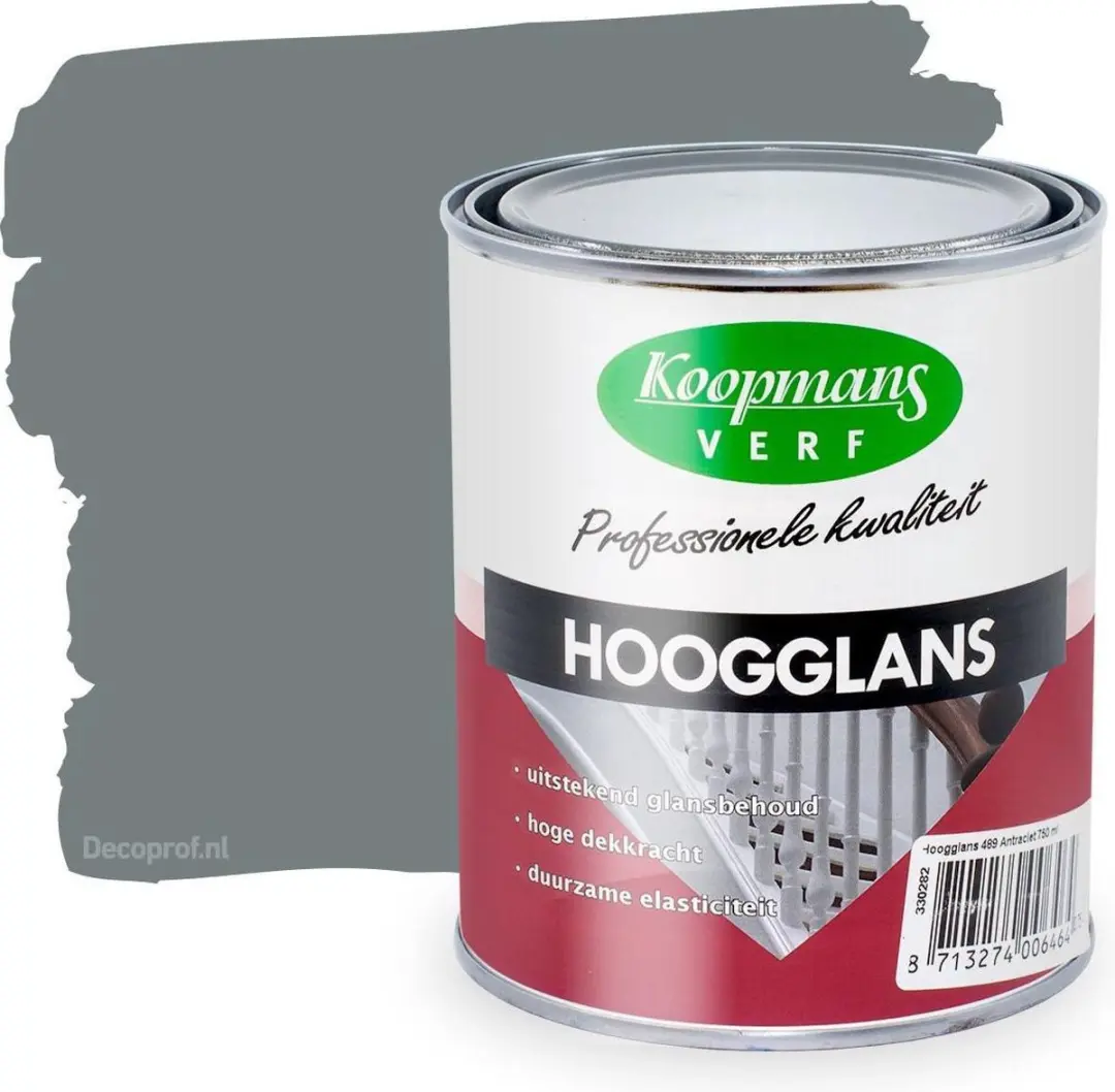 Koopmans Hoogglans 305 Donkergrijs Verf 0,75L