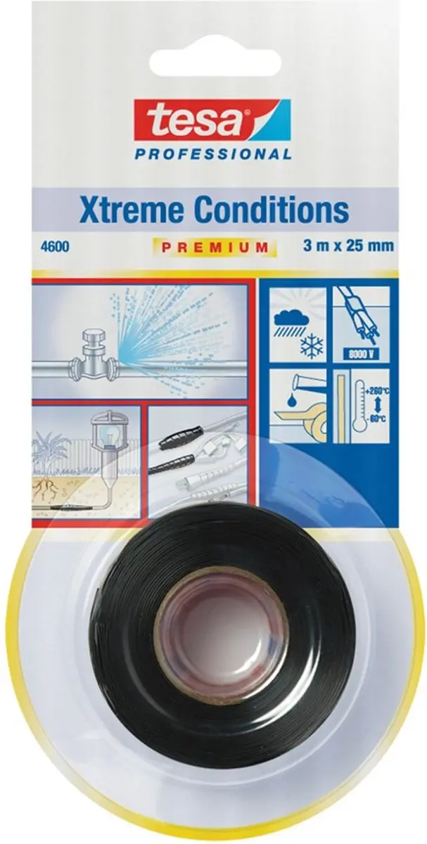 Tesa Premium Xtreme Conditions Afdichtingstape 3m x 25mm - Zwart
