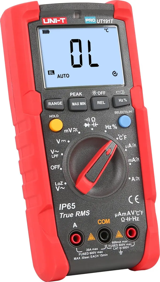 UNI-T UT191T Multimeter - True RMS - IP65 - Zwart - afbeelding 6 van 6