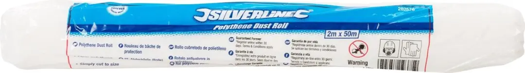 Silverline Rol Polyethyleen Stoflaken 10 Micron - 2x50m - Doorzichtig