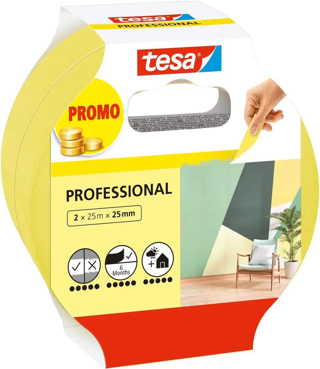 Tesa Professional Schilderstape Washi 2x25m 25mm